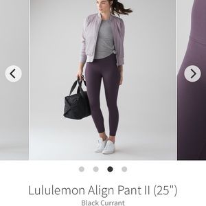 Lululemon Align Black Currant 25” size 2